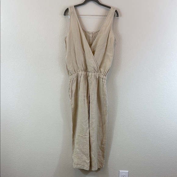 Cloth & Stone 100% Linen Beige Sleeveless Jumpsuit Small - Picture 5 of 9